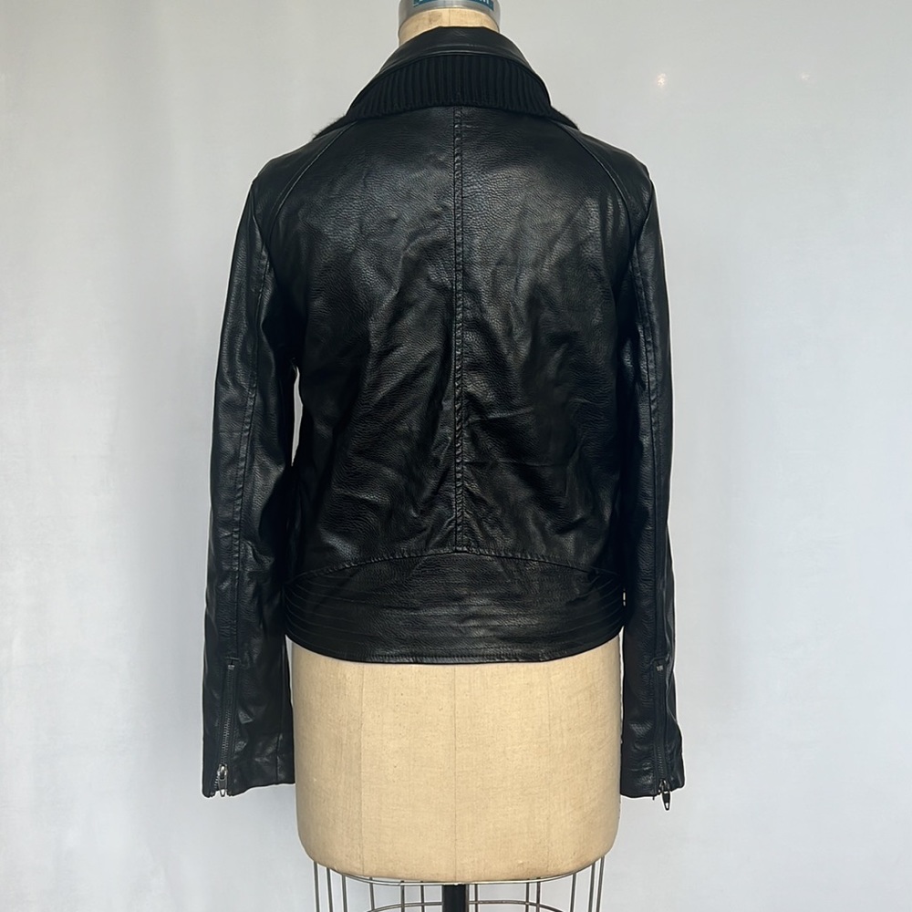 Anthropologie sweater / vegan leather moto jacket - Picture 5 of 12